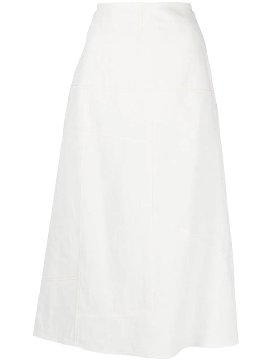 Flared Panelled Midi Skirt