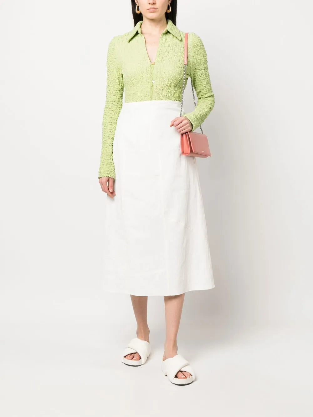 Flared Panelled Midi Skirt