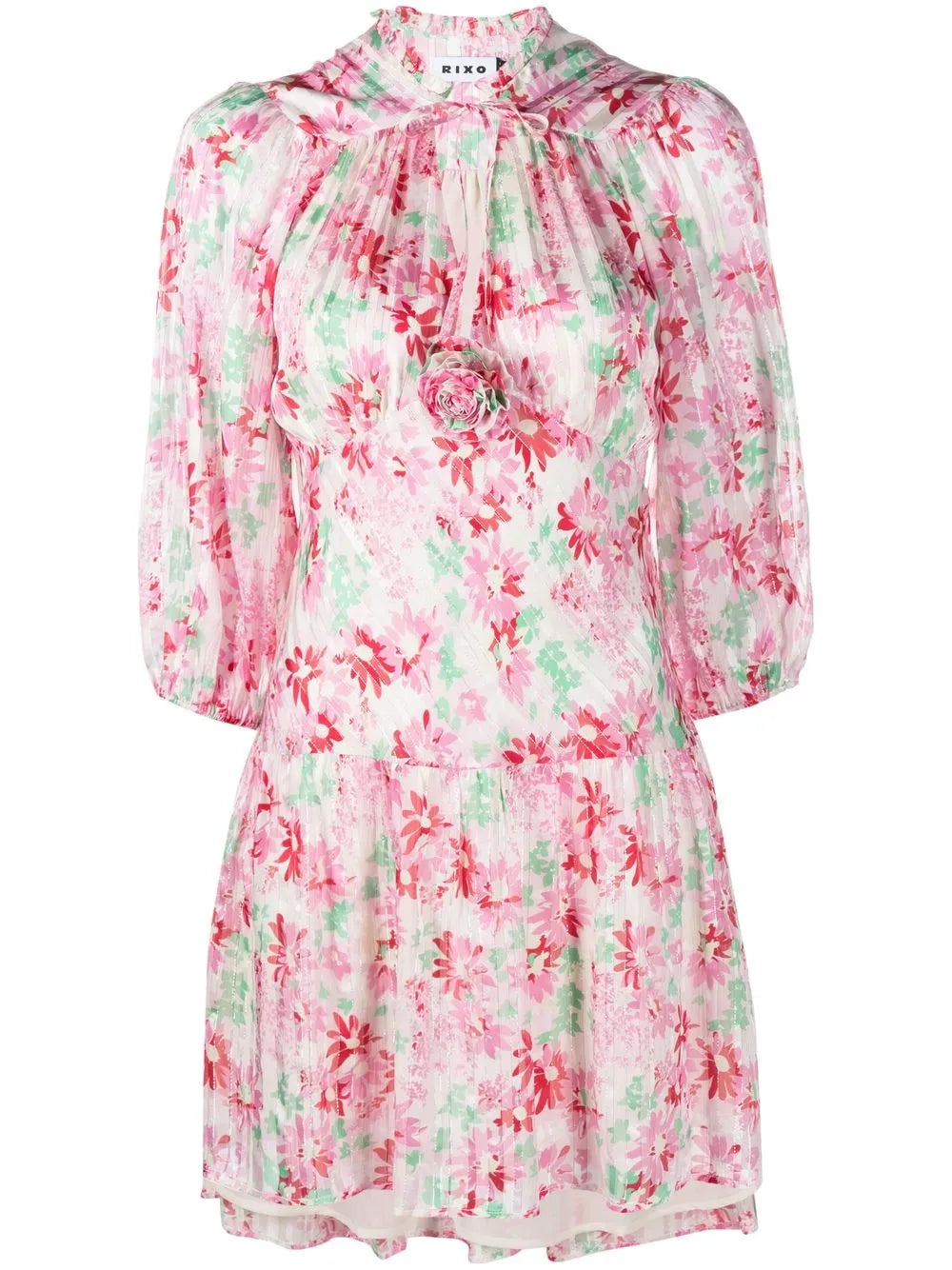 Floral-Print Pleated Mini Dress