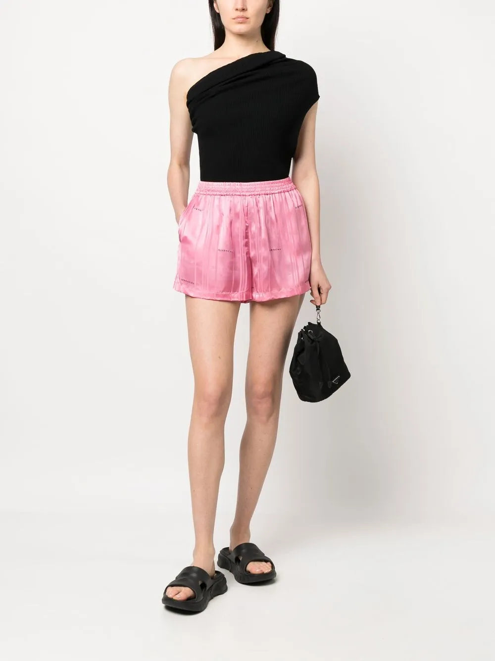 Satin-Finish Mini Shorts
