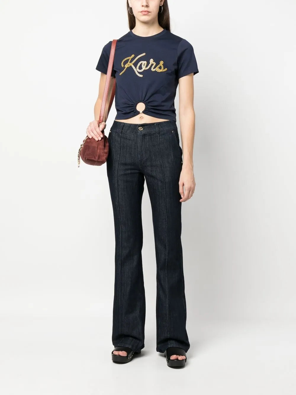 Gathered-Detail Cotton T-Shirt