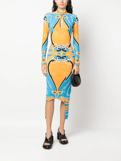 Jacquard Open Back Dress