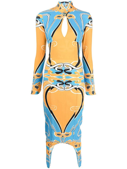 Jacquard Open Back Dress