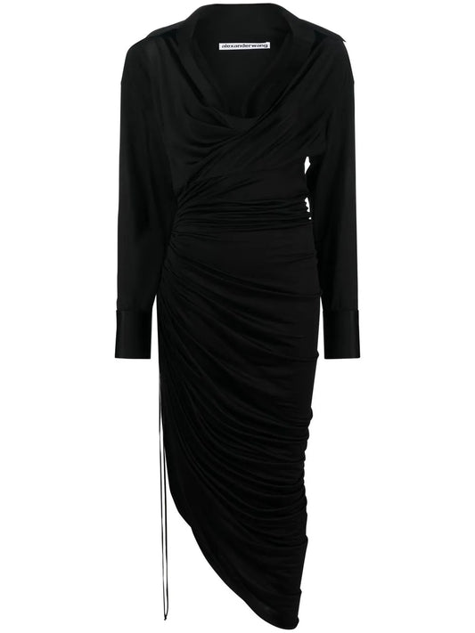 Asymmetric V-Neck Dress
