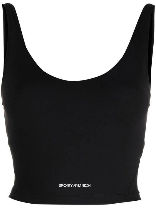 Logo-Print Cropped Top