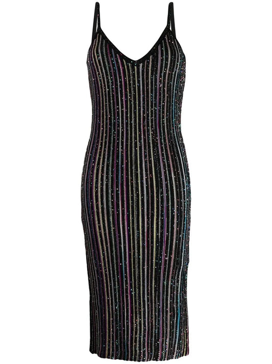 Glitter-Detailed Knit Dress