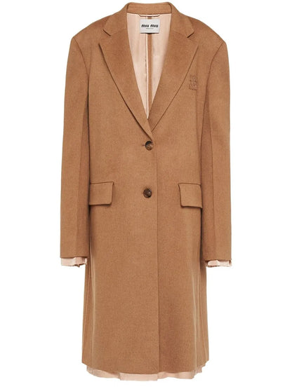 Single-Breasted Frayed-Lining Coat