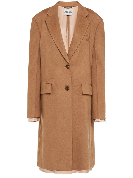 Single-Breasted Frayed-Lining Coat