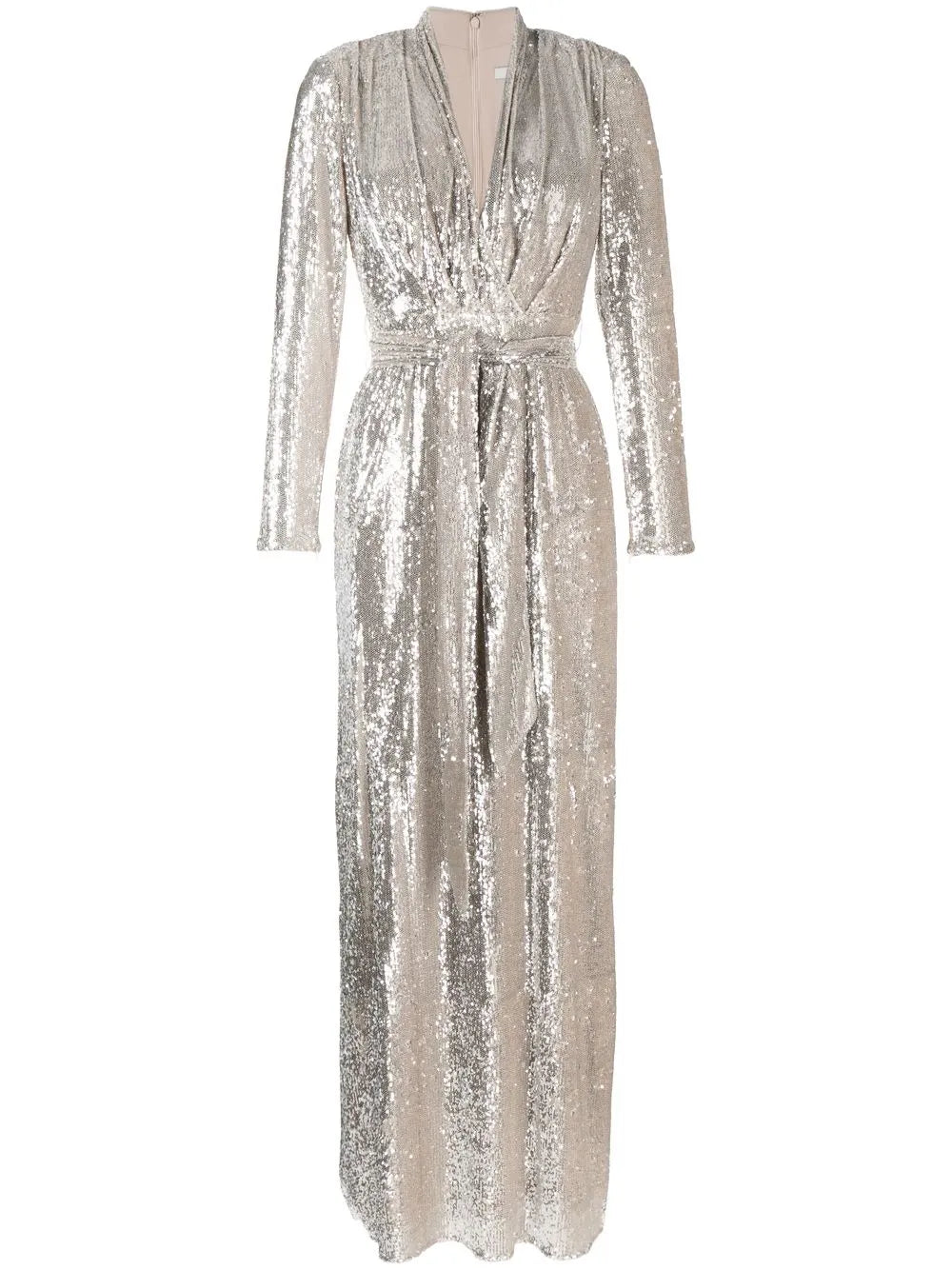Plunge Sequin-Column Gown