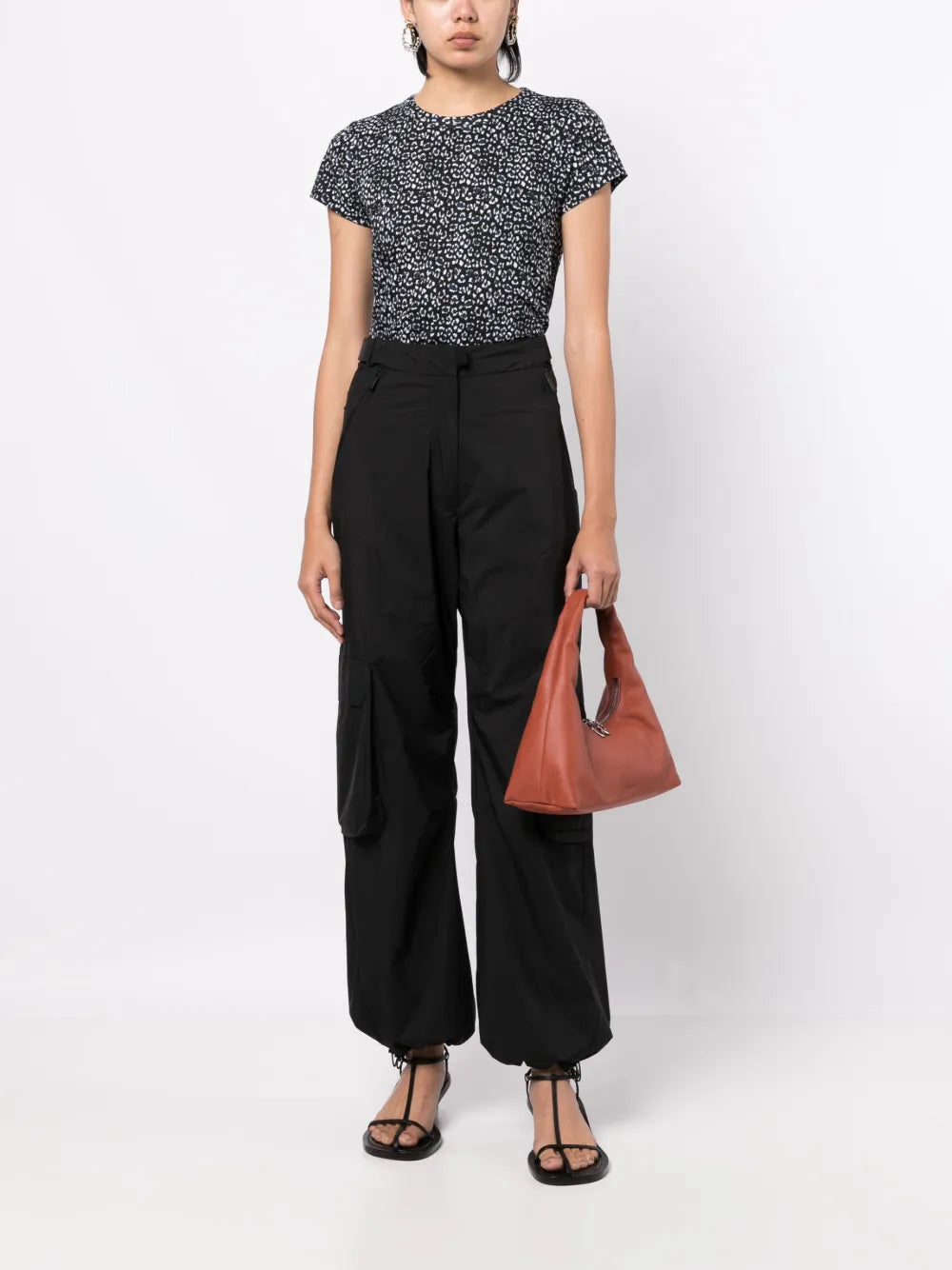 Leopard-Print Short-Sleeved T-Shirt