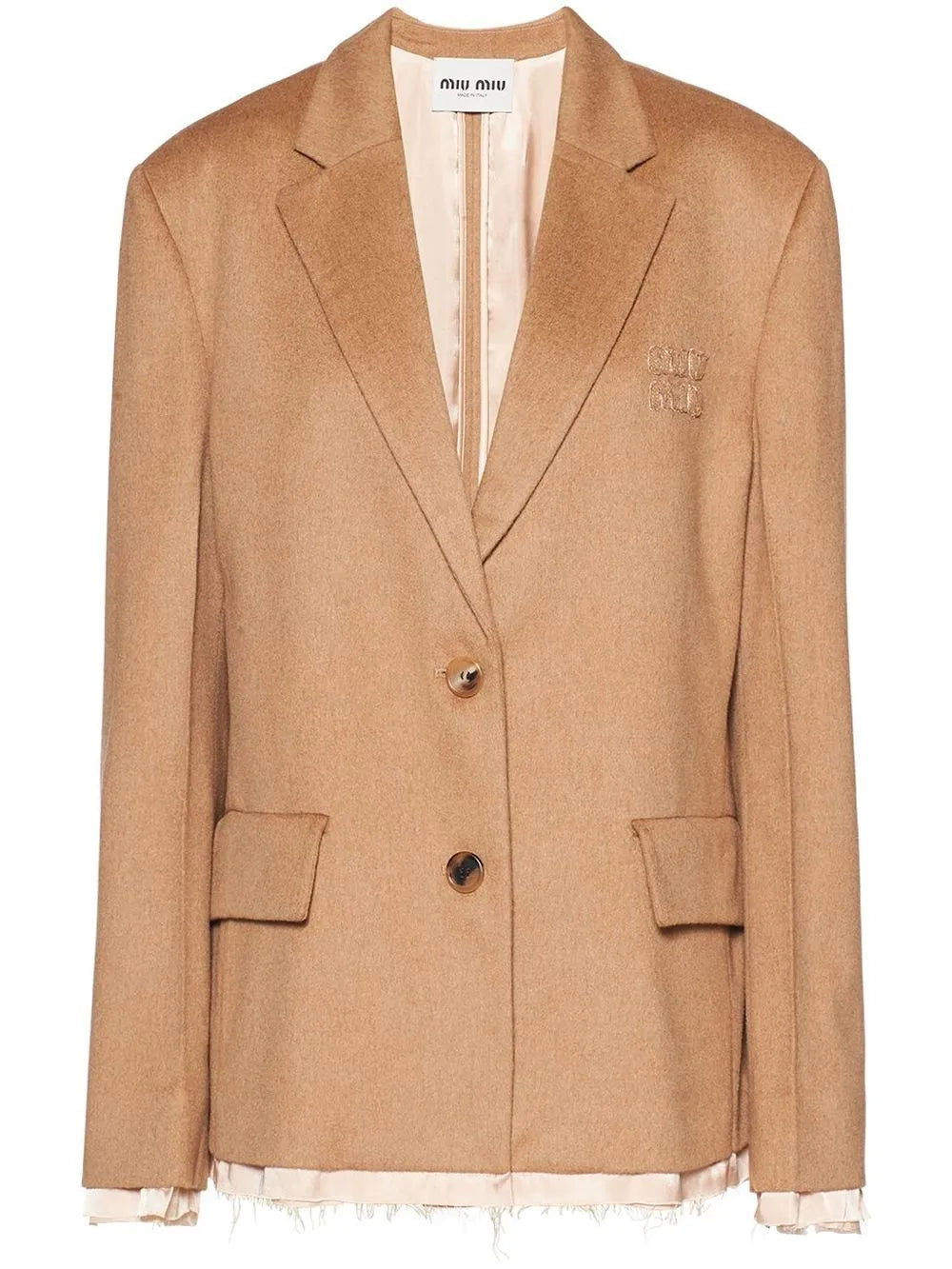 Single-Breasted Frayed Blazer
