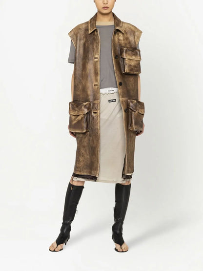 Nappa Leather Long Vest