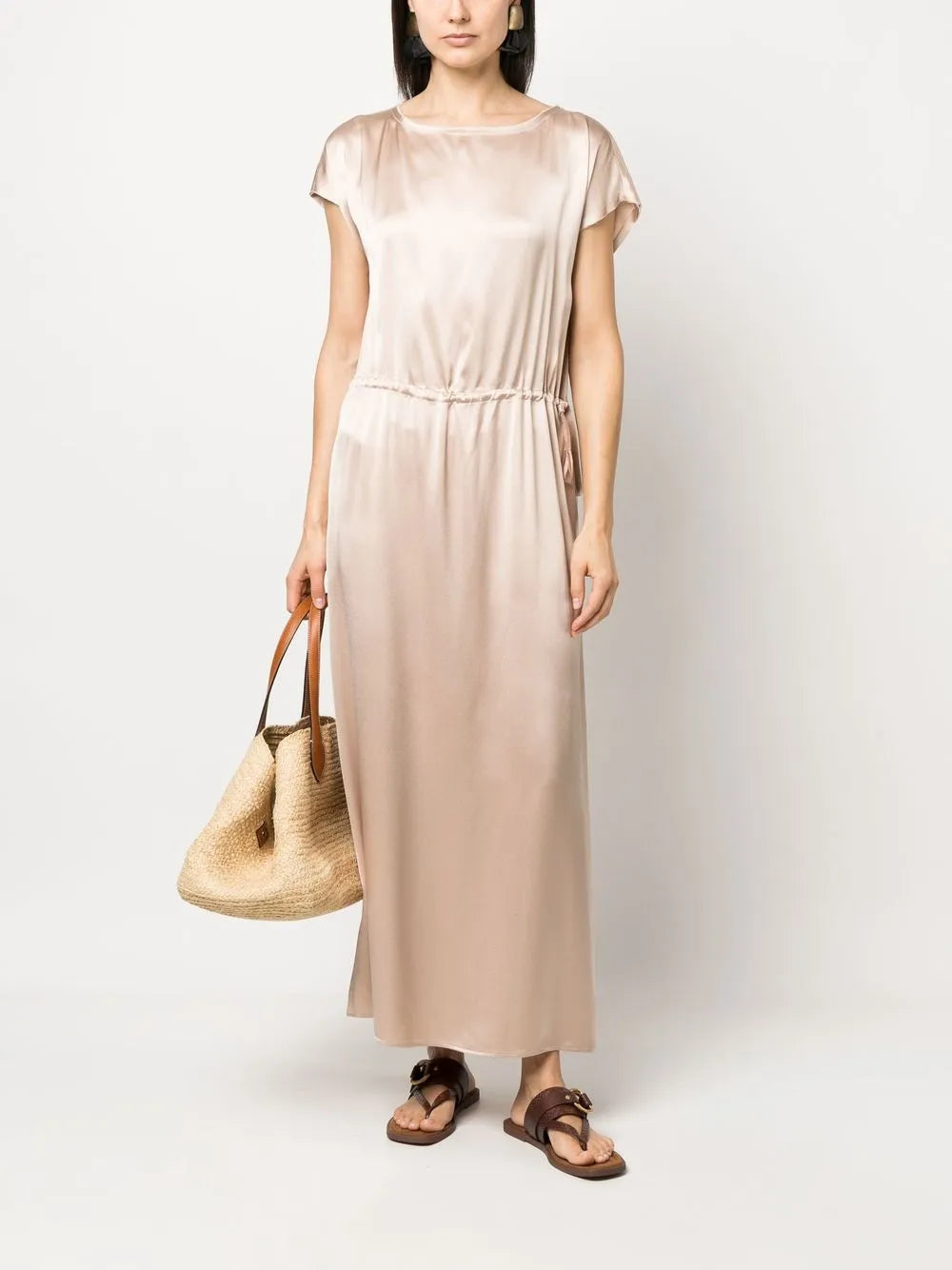 V-Back Satin Dress