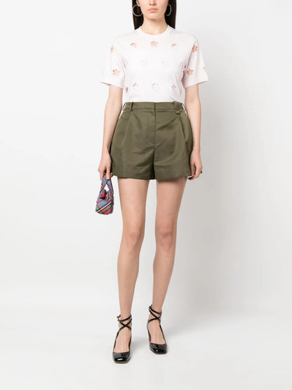 Side-Zip Satin Shorts