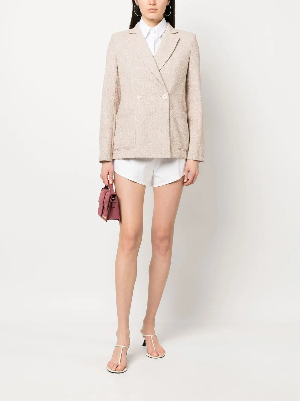Double-Breasted Button Blazer