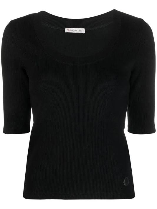 Logo-Patch Ribbed Top