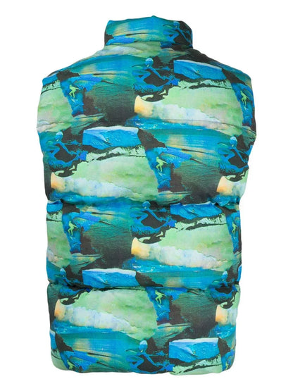 Printed Quilted Puffer Gilet
