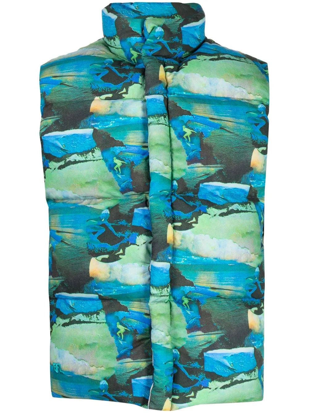 Printed Quilted Puffer Gilet