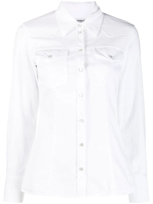 Long-Sleeved Stretch-Cotton Shirt