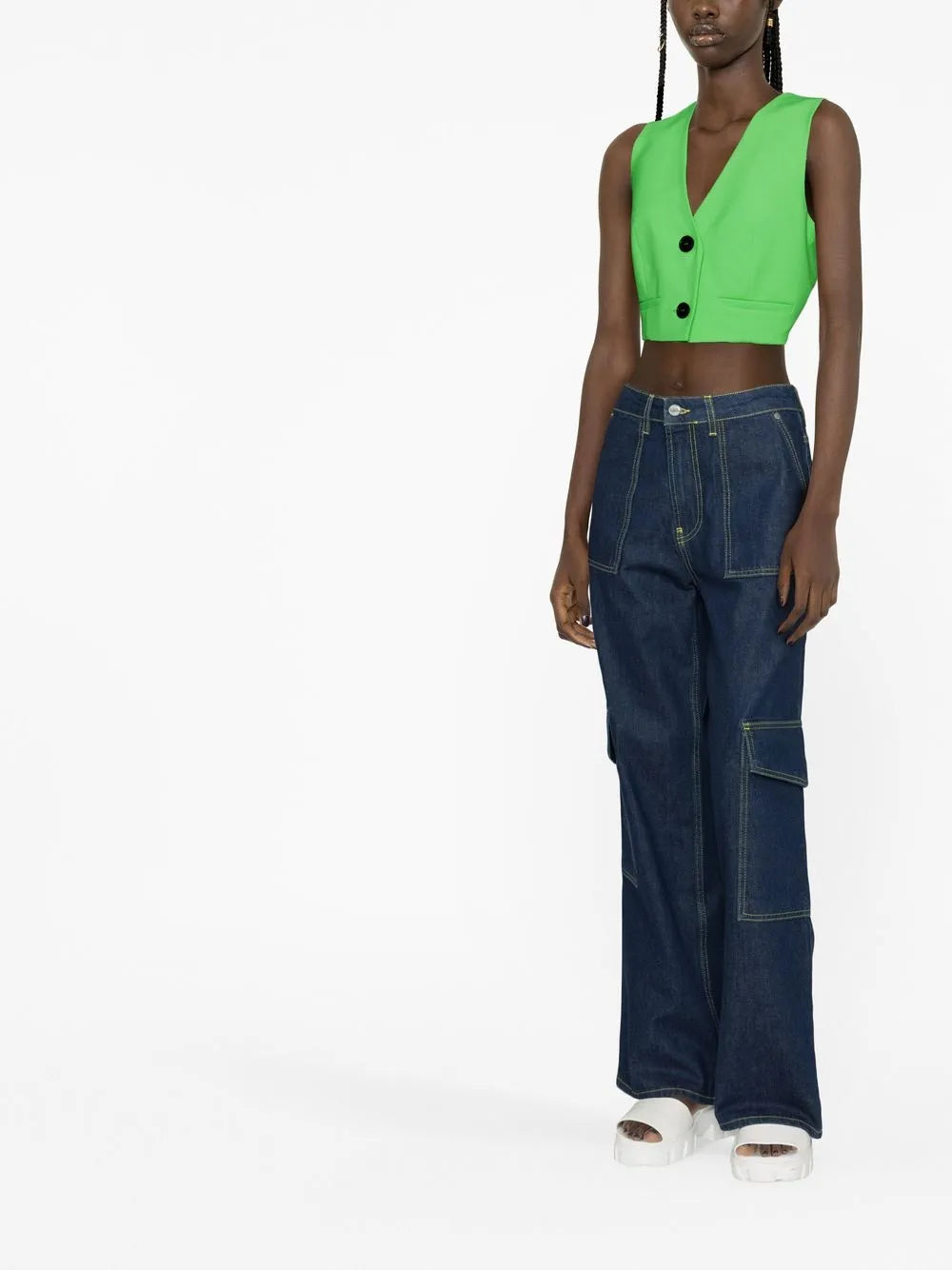 Cropped Virgin Wool Waistcoat