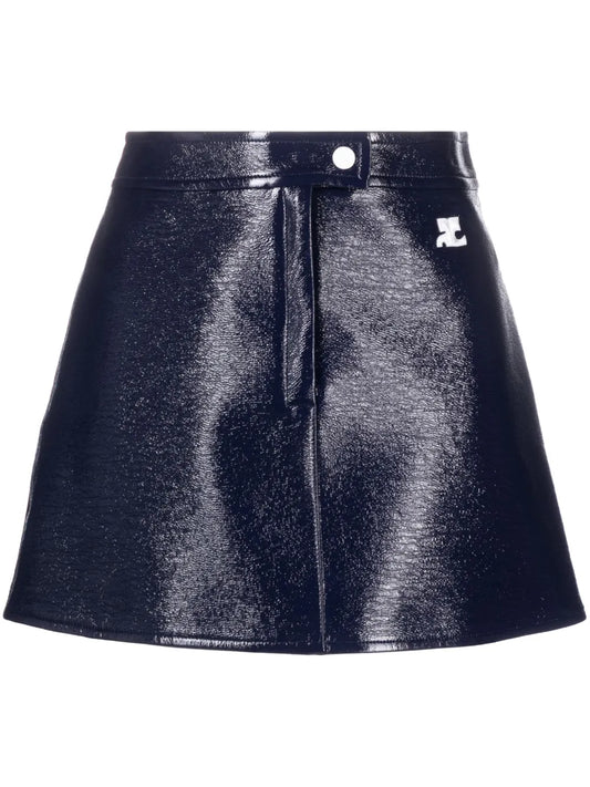 Logo-Patch Cotton Skirt