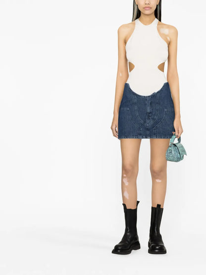 Motorcycle Hole Miniskirt