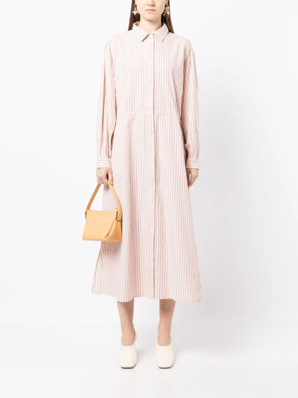 Striped Long-Sleeve Shirt Dress