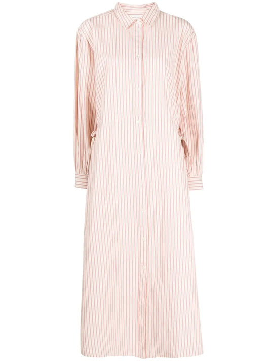 Striped Long-Sleeve Shirt Dress