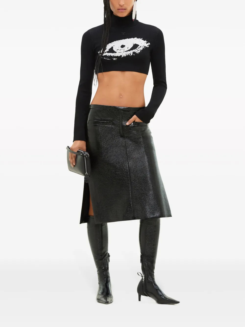 The Eye Fine-Ribbed Cropped Jumper