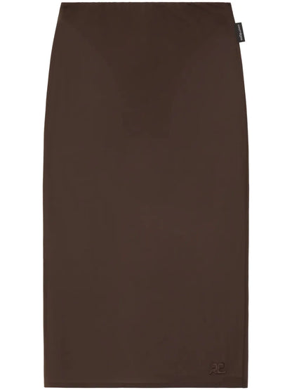 Semi-Sheer Midi Skirt