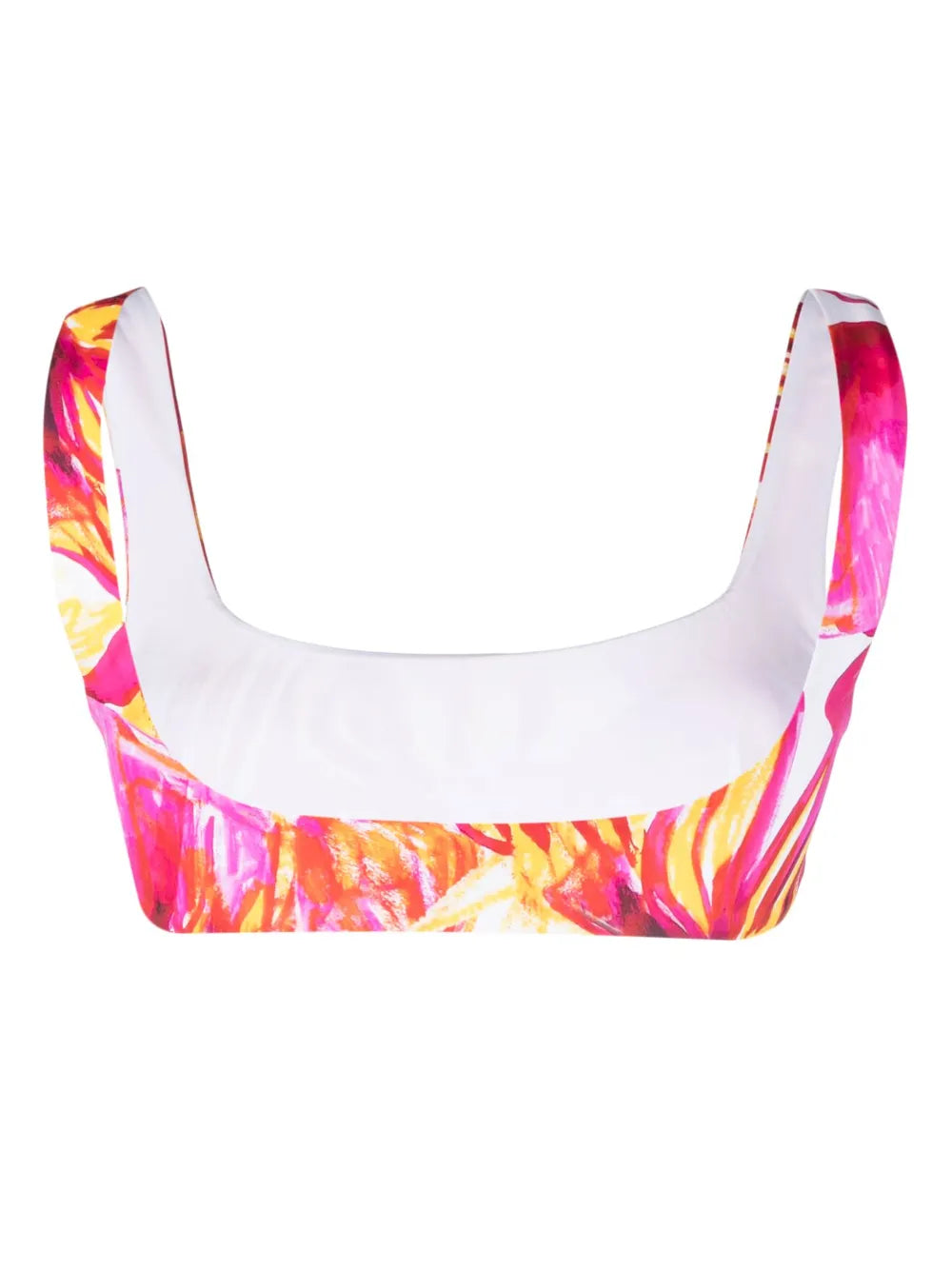 Abstract-Print Bikini Top