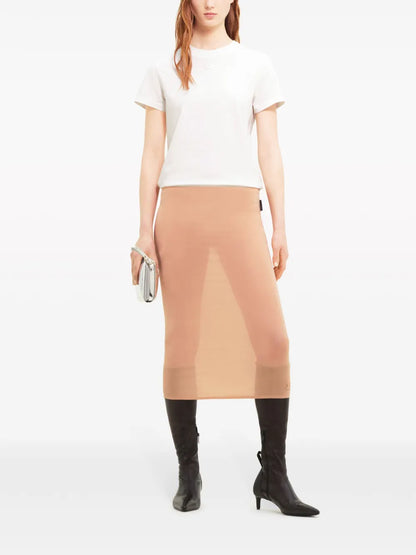 Semi-Sheer Midi Skirt
