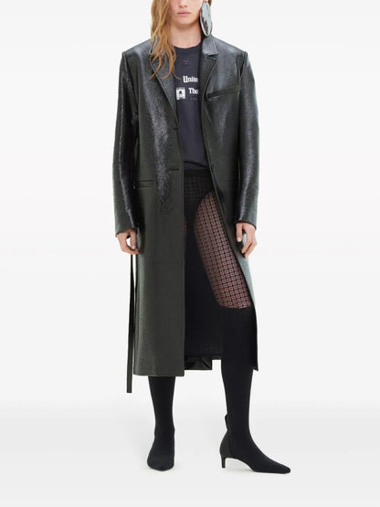 Vinyl Mid-Length Trench Coat