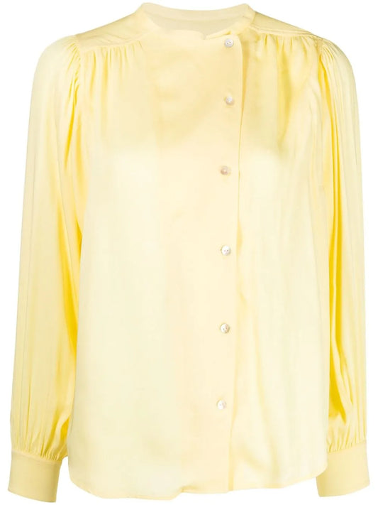 Gathered-Detail Off-Centre Blouse