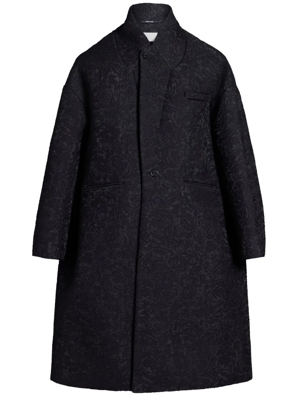 Flower-Jacquard Cloqué Coat