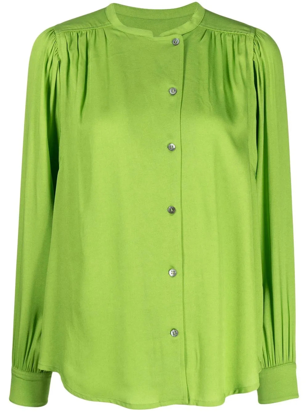 Gathered-Detail Off-Centre Blouse