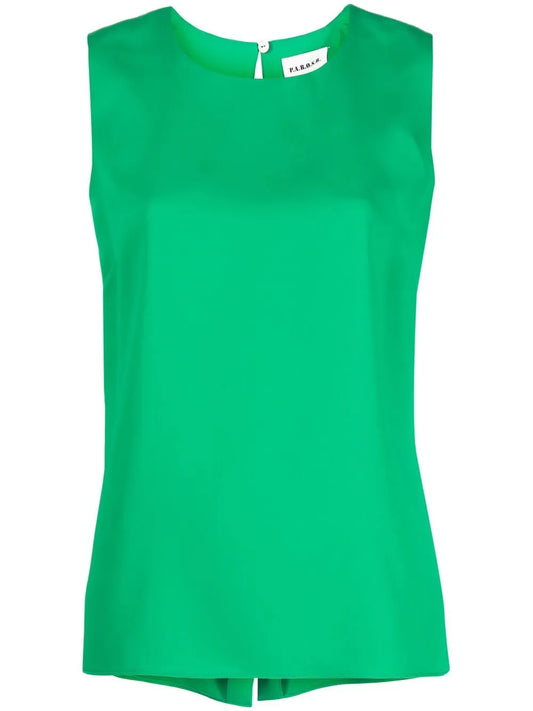 Collarless Sleeveless Blouse