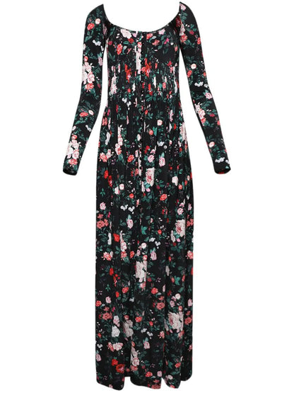 Rose-Print Maxi Dress
