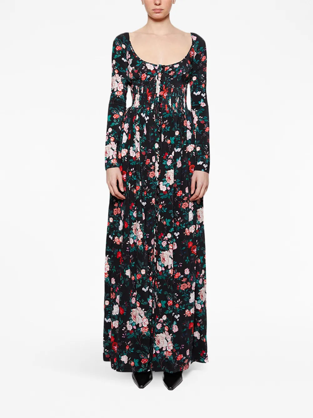 Rose-Print Maxi Dress