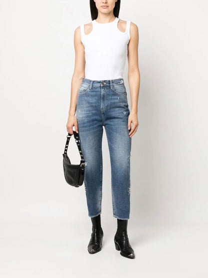 High-Waisted Cropped Jeans