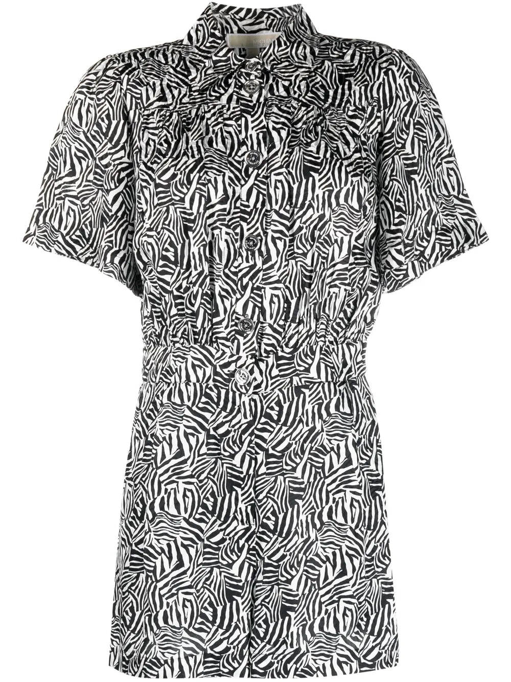Graphic-Print Short-Sleeve Playsuit