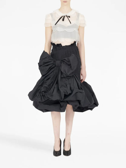 Bow-Detail Ruffled Skirt