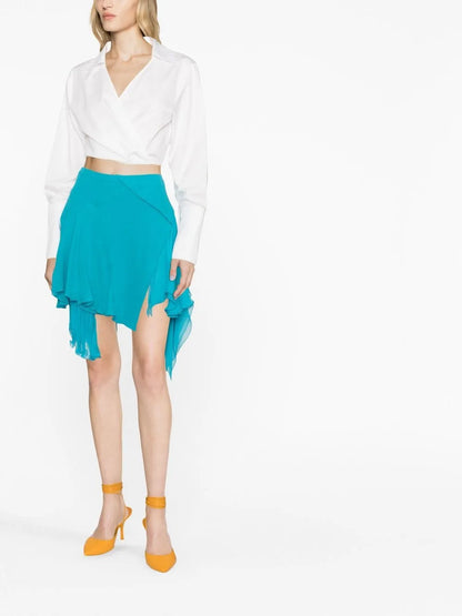 Asymmetric Pleated Skirt