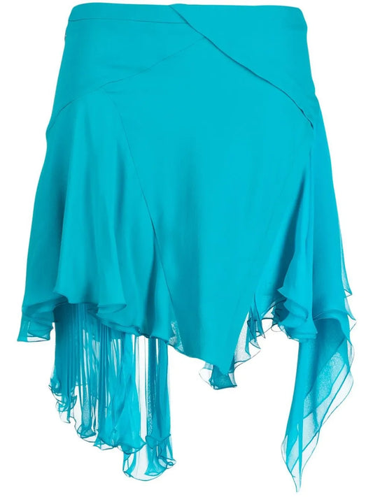 Asymmetric Pleated Skirt