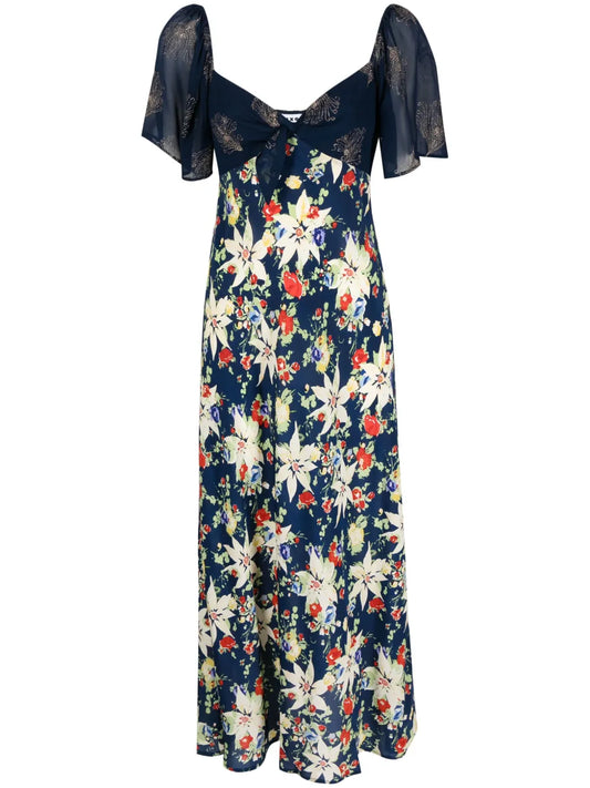 Floral-Print Midi Dress