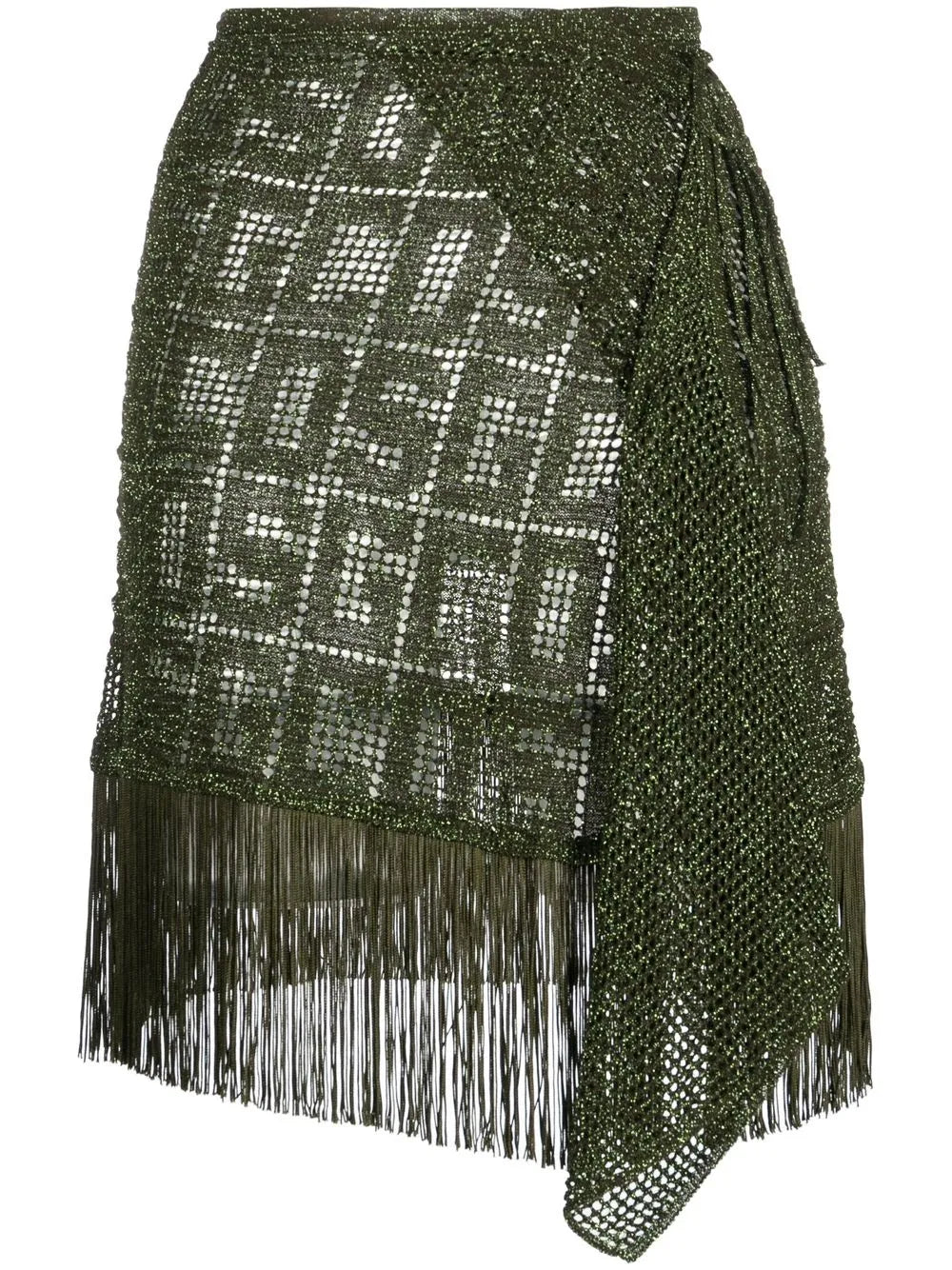 Fringe-Detail Macramé Skirt