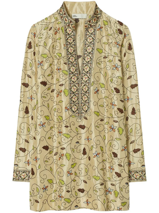 Embroidered Silk Tunic
