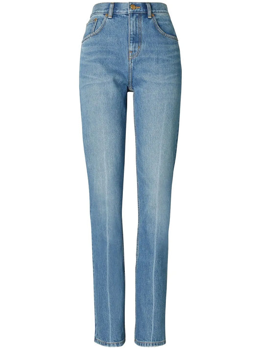 Mid-Rise Straight-Leg Jeans