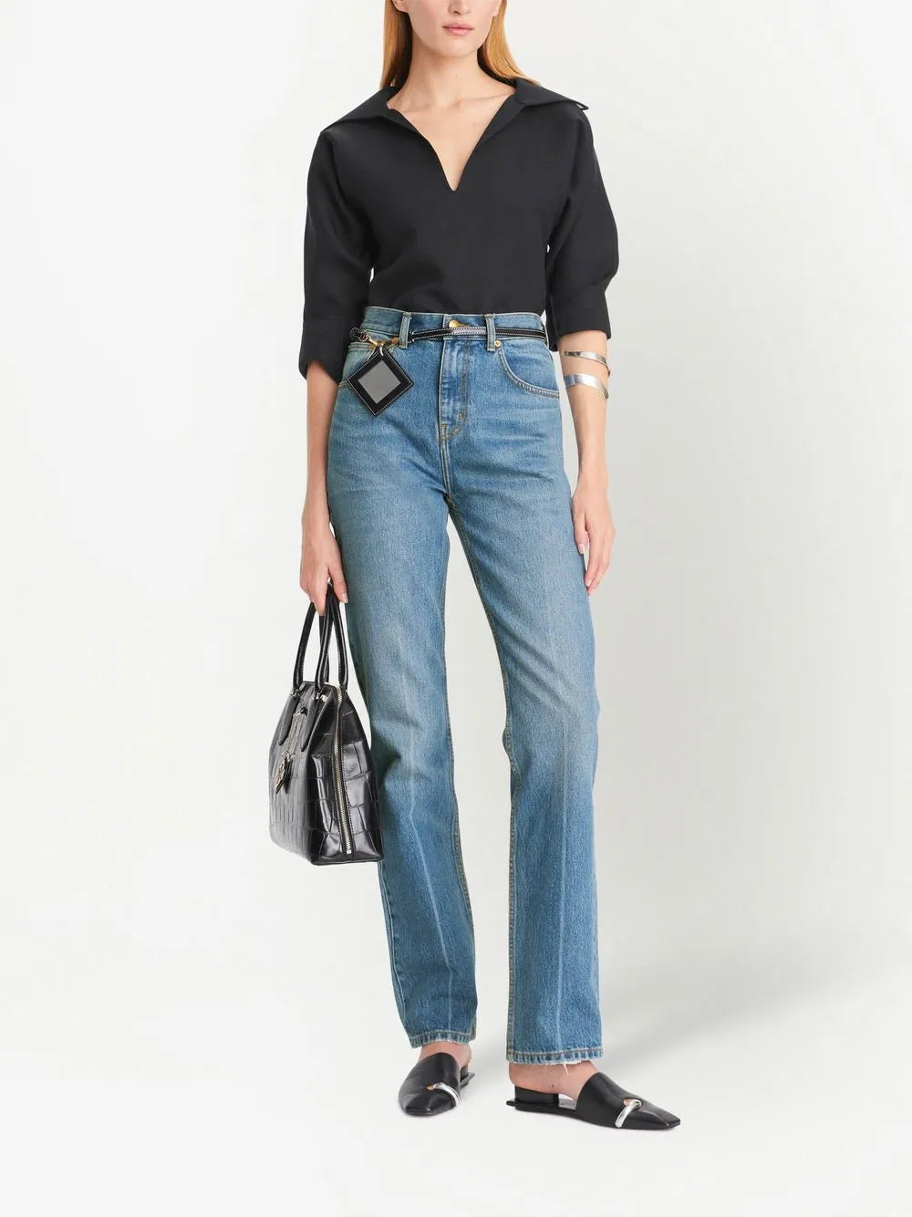 Mid-Rise Straight-Leg Jeans