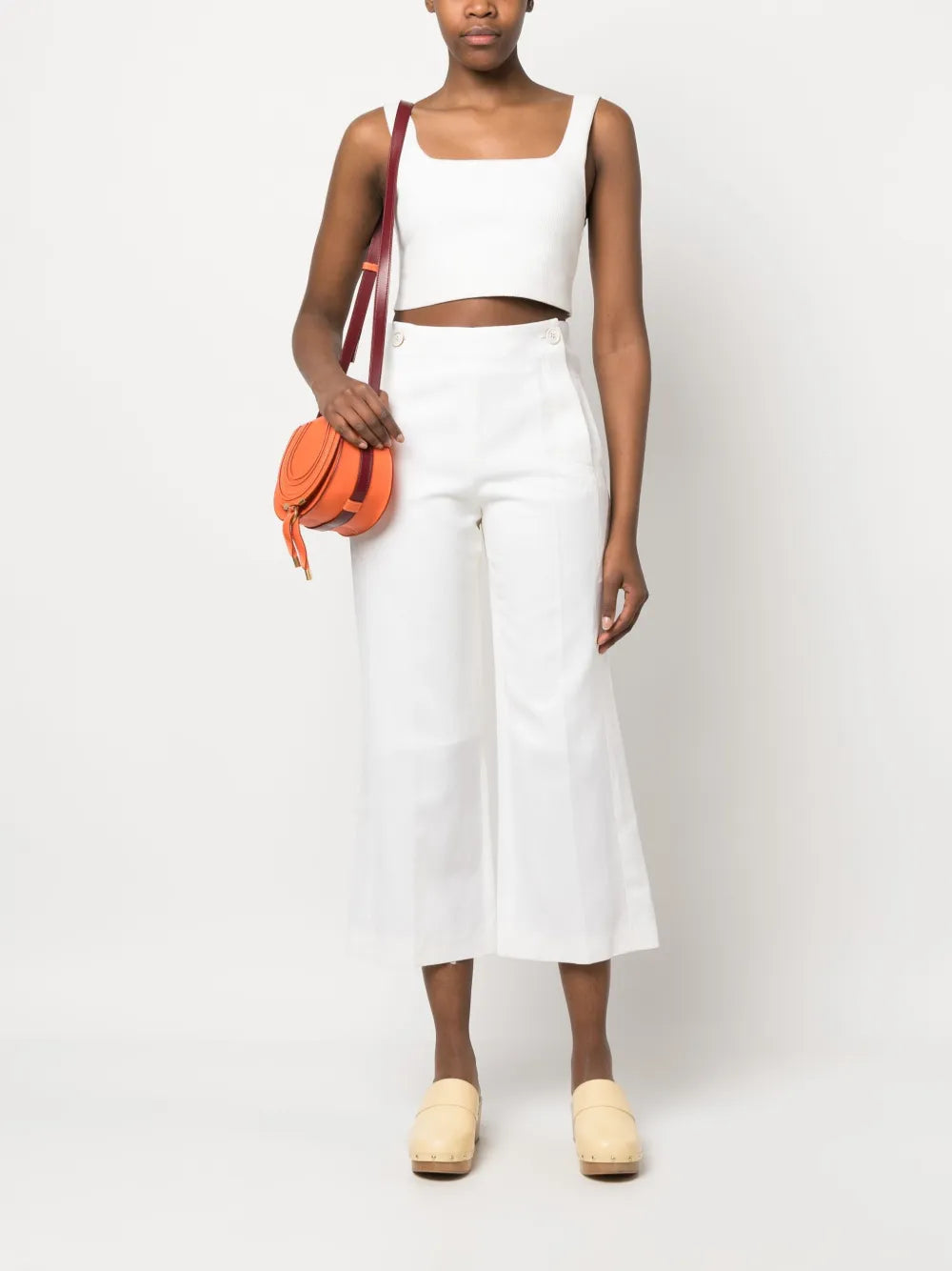 High-Waisted Cropped Trousers